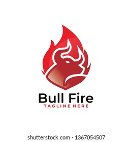 bull fire logo icon
