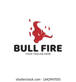 bull fire logo vector illustration