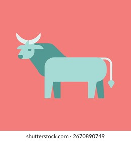 bull flat design illustrations vector
