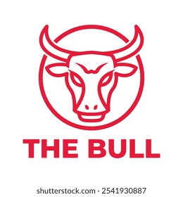 the bull flat minimalist logo design