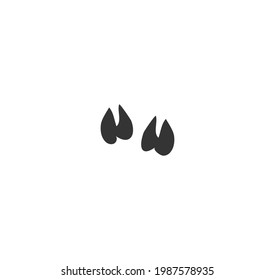 Bull footprint black silhouette vector on a white background