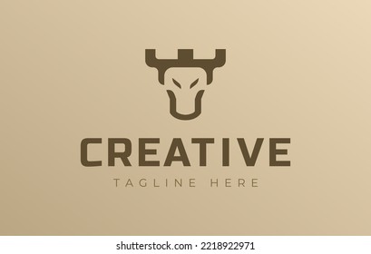 Bull Fortress Logo Design Template