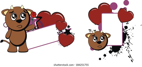 bull funny baby cartoon copyspace in vector format very easy to edit