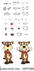 bull funny cartoon expression set in vector format very easy to edit
