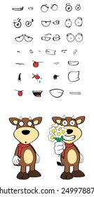 bull funny cartoon expression set in vector format very easy to edit