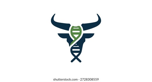 Logotipo da Bull Genetic. Logotipo do Bull DNA. Logotipo Bull Vetor Illustration.
