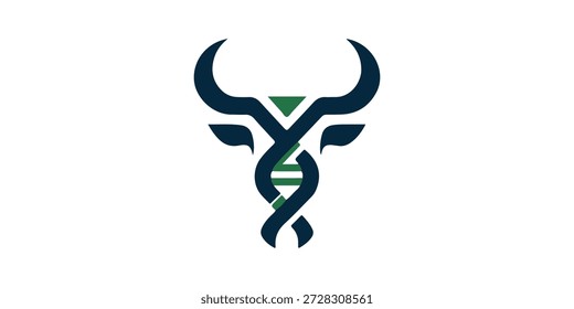 Logotipo da Bull Genetic. Logotipo do Bull DNA. Logotipo Bull Vetor Illustration.
