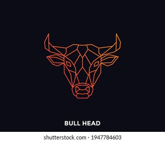 bull geometric logo vector, bull mascot icon