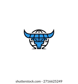 Bull e conceito de design de logotipo globo.