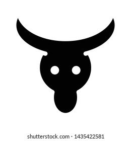 bull glyph flat vector icon