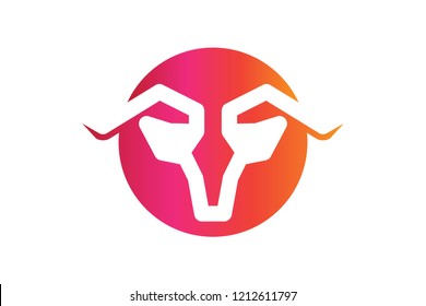 bull, goat, horn logo Designs Inspiration Isolated on White Background