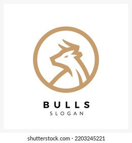 bull gold logo design illustration for business