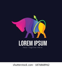 Bull gradient logo. Vector illustration