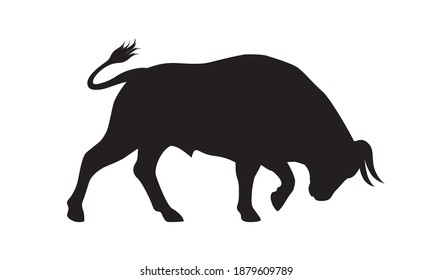 Bull Graphic Icon Bullock Black Sign Stock Vector (Royalty Free ...