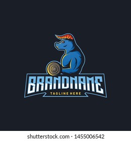Bull Gym Logo design vector illustration