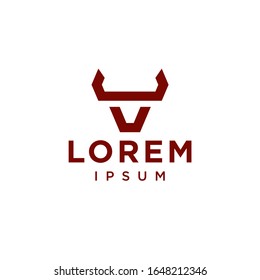 bull head abstract logo design in trendy minimal line style