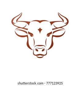 Bull head ancient emblem animal element. Heraldic vector design element. Retro style label, heraldry logo.