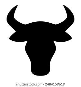 Bull head animal silhouette. Vector image