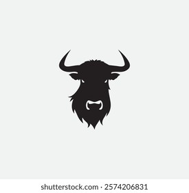 Bull head animals with a black outline on it vector graphic
