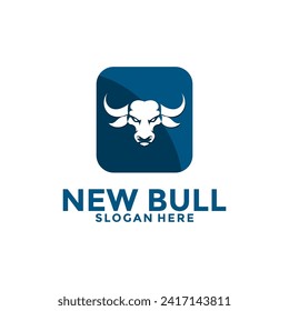 bull head apps logo design inspiration, bull logo vector template