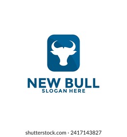 bull head apps logo design inspiration, bull logo vector template