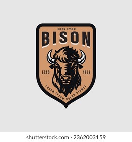 Bull Head Badge Logo - Vector