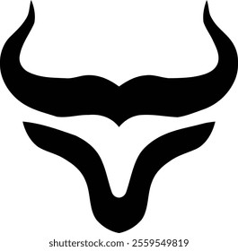 Bull head black color vector 