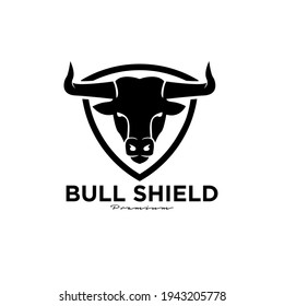 Bull head black logo icon design