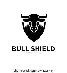 Bull head black logo icon design