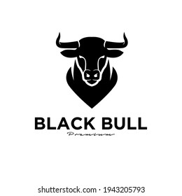 Bull head black logo icon design