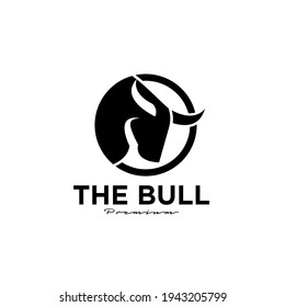 Bull head black logo icon design