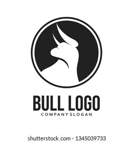 Bull Head in circle logo design
