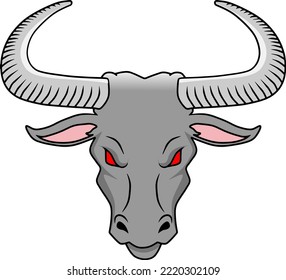 bull head color  vector illustration isolated on white background