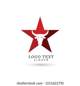 Bull Head or Cow Head Logo. Icon & Symbol Vector Template.