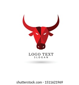 Bull Head or Cow Head Logo. Icon & Symbol Vector Template.