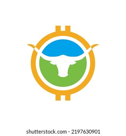 Bull head crypto vector design