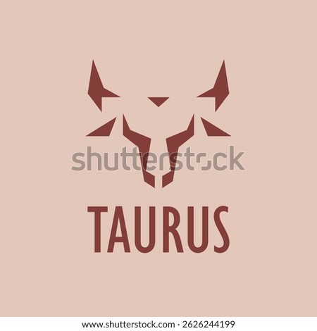 Bull Head Design. Abstract Stylized Bull Head with Horns icon. Logotype for steak house, meat restaurant or butchery. Taurus symbol. Vector illustration.
