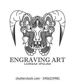 bull head design on white background