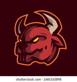 Bull head e sport logo, mascot logo, gaming logo, bull cartoon