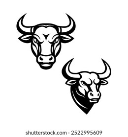 Cabeça de touro em estilo de gravação. Elemento de design para logotipo, etiqueta, emblema, sinal, cartaz. Imagem vetorial
