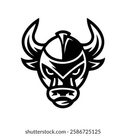 Bull head in engraving style. Design element for logo, label, emblem, sign, poster. Vector image