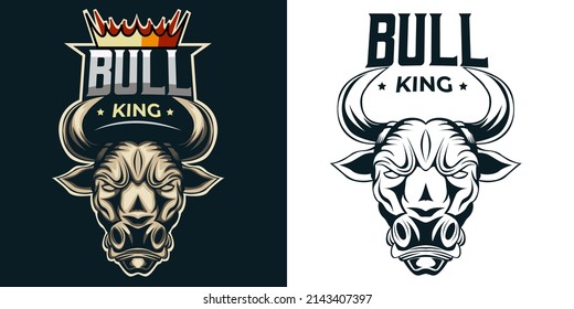 bull head esport logo mascot design