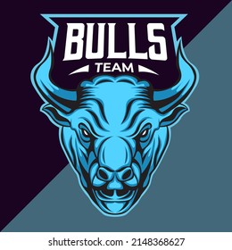 bull head esport logo mascot design