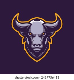 bull head e-sport logo vector illustration