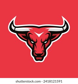 Bull head e-sport logo vector illustration