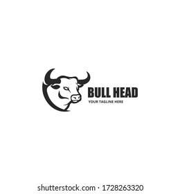 Plantilla de logotipo dibujada a mano de la cabeza de los toros