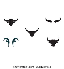 bull head horn icon template
