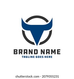 bull head horn inspiration illustration logo design
