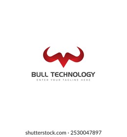 Bull head or horn logo concept. Monogram logo design