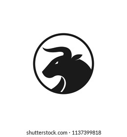 bull head horn logo template